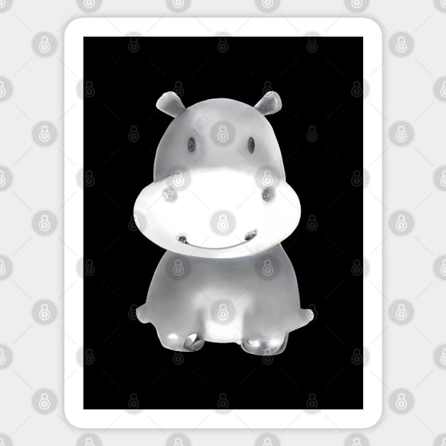 Baby Hippo Sticker by Zenflow